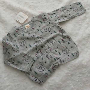 Gymboree Baby Girl Cardigan Gray Fox Bear NWT
